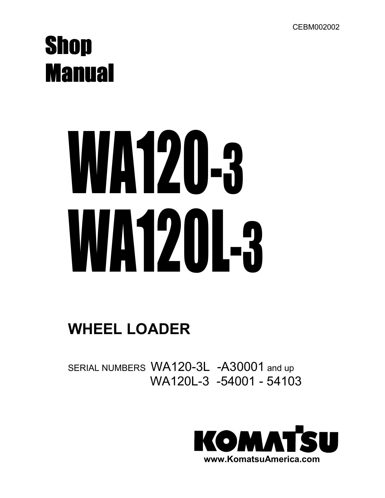 WA120-3 WA120L-3 Shop Manual